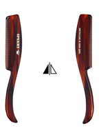 Handmade Wide Tooth Mustache Beard Comb - Swiss Craftsmanship, Tortoise Havana Acetate, Thick Coarse Hair, Pocket Sized, Facial Hair Grooming, Beard Straightener, Growth Care, Styling, Wet Comb