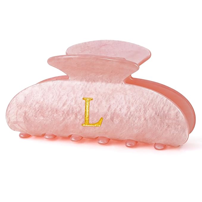 Birthday Gifts for Teens Girls - Initial Letter Hair Clips | Personalized Gifts | Personalized Hair Claws | Birthday Gifts for Women | Christmas Gifts for Teens Girls Stocking Stuffers - Pink,L