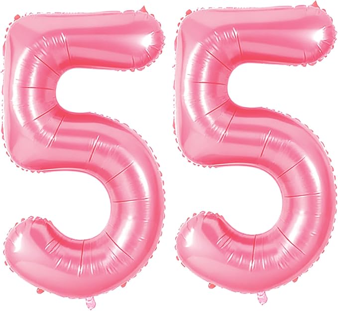 Number 55 Balloons for 55th Birthday Party Decorations, 0-100 Large No.55 by Joycard
