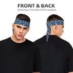 Boys Girls Sports Sweatbands, Boho Style Long Hair Band for Running Travel Spa, Lovely Cool Dinosaur And Ocean Sharks Headdress Hair Decor