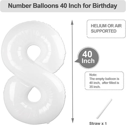 Number Balloons 40 Inch White 7 Balloon - Image 5