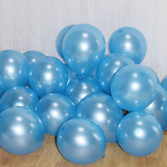 12 Inch Pearl Light Blue Balloons, Baby Shower, Graduate Party Decorations - Image 3