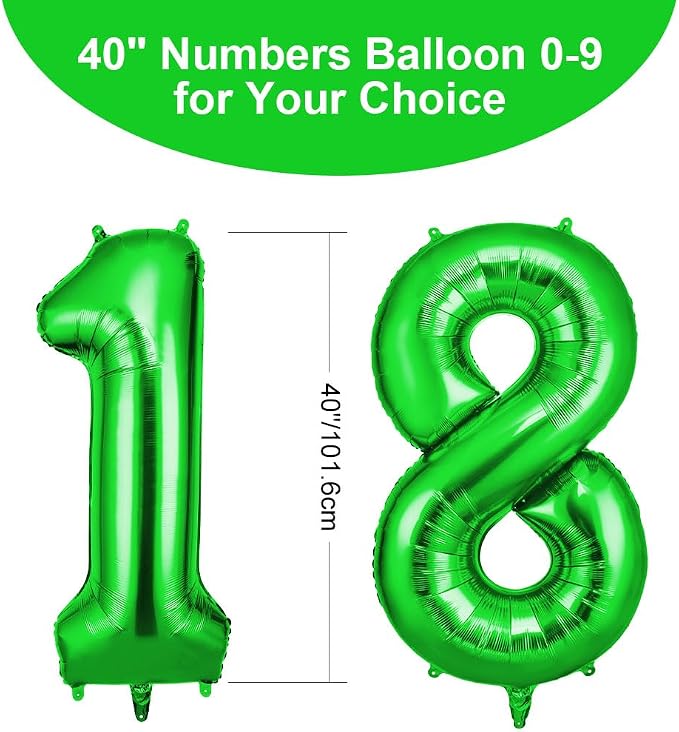 OFFCUP Helium Balloons, 40 Inches Number Balloons 18, Foil Balloons Birthday - Image 2