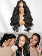 KLAIYI HD Real Scalp Wig 13x4 Lace Frontal Human Hair Wig Loose Body Wave with Face Framing Curtain Bangs Pre Everything Glueless 3S Wear and Go Precut Lace Pre Plucked Pre Bleached 180%Density 24Inch