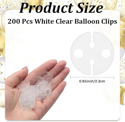 CRASPIRE 200Pcs Clear Balloon Sealer Clips Plastic Transparent Round Balloons - Image 2