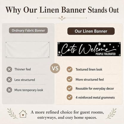 Cat Welcome Banner Decor for Home, Cute Paw Print Hanging Wall Decoration for - Image 4