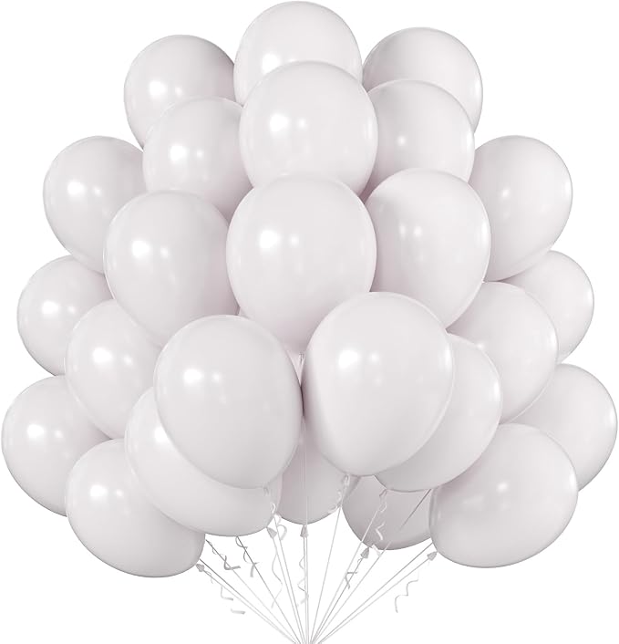 10 Inch Pale White Balloons by KALOR