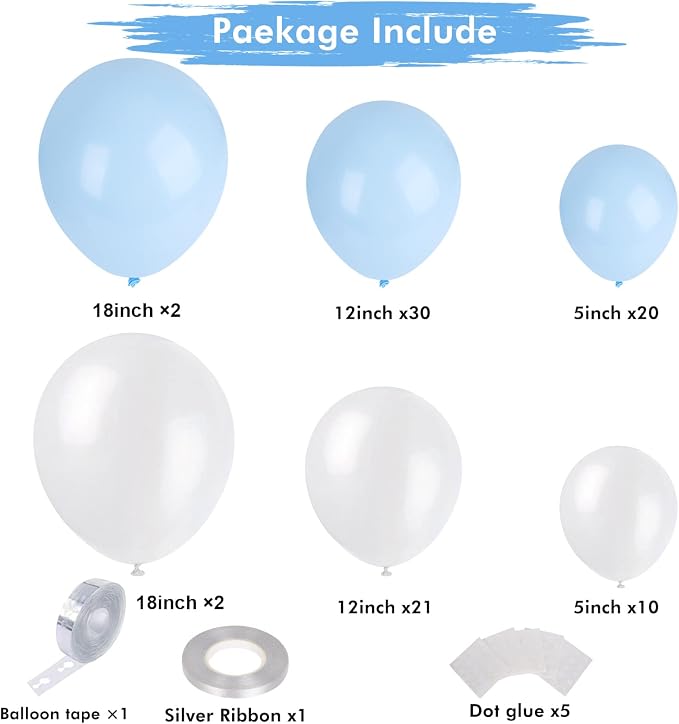 Blue and White Balloons - Image 3