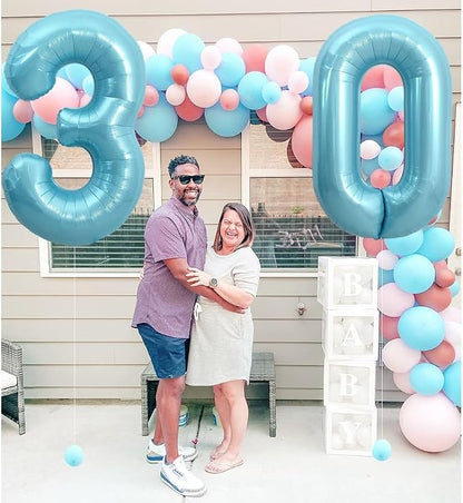 Pearl Blue Number 7 Balloon 40 Inch - Image 3