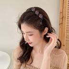 12PCS Sparkling Crystal Stone Braided Hair Clips, Braided Hair Clips for Women and Girls, Shiny Flower Rhinestone Hair Clip, Duckbill Hair Clip With Crystal Hair Accessories for Styling