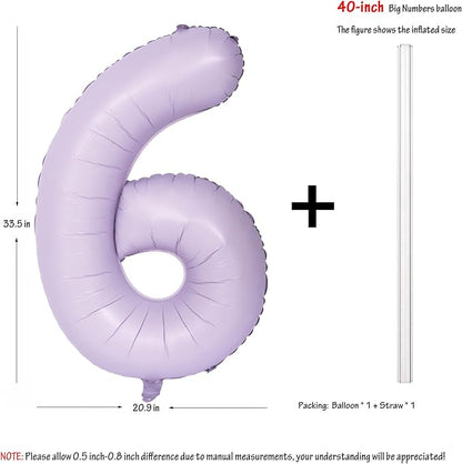 40 In Matte Purple Number Balloons Helium Foil Mylar Balloon Digital 6 | Perfect - Image 2