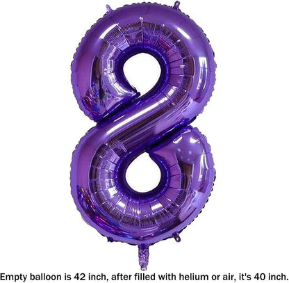 40 Inch Jumbo Purple Number 8 Balloon Giant Balloons Prom Balloons Helium Foil - Image 2