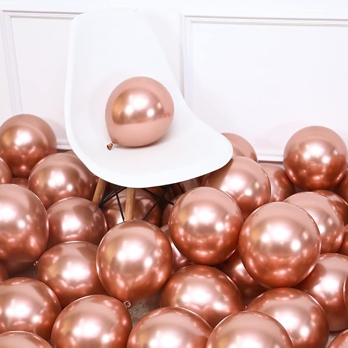 10 Inch Metallic Rose Gold Balloons - Image 4