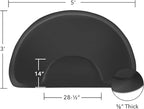 Saloniture 3 ft. x 5 ft. Salon & Barber Shop Chair Anti-Fatigue Floor Mat - Black Semi Circle - 5/8 in. Thick