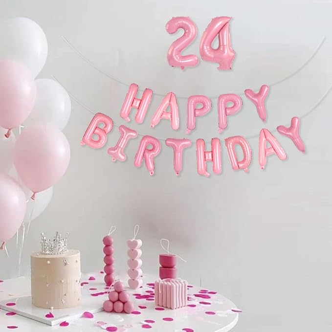 2 Set 20 Pcs Number Balloons 16 Inch Pink 0-9 Number Mylar Foil Balloons Pink - Image 8