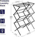 BLACK+DECKER Laundry Organization Expandable/Collapsible Clothes Drying Rack. Essential for Camping/Trailers or Anywhere You Air Dry Laundry. Oversized for Multiple Garments, (Black)