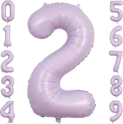 40" Pastel Purple Foil Number 2 Balloon by TNCDJKPA