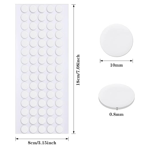 JANYUN 225 Pcs Double Sided Sticky Dot Stickers Putty Clear Sticky Tack | 10mm - Image 2