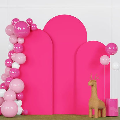 FANPROMS Arch Covers Set 6FT 6.6FT 7.2FT Hot Pink Wedding Arch Cover by FANPROMS
