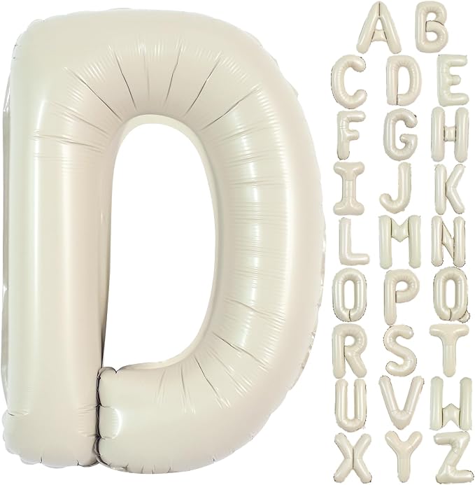 TONIFUL 40 Inch Large Cream White Letter D Balloons Giant Alphabet Letter by TONIFUL