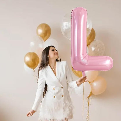 TONIFUL 40 Inch Large Pink Letter L Balloons Giant Foil Mylar Alphabet Balloon - Image 5