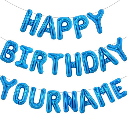 TONIFUL 65 Pcs 16 Inch Blue Happy Birthday Balloons and 2 Sets A-Z Foil Letters by TONIFUL