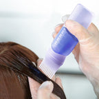 ELANE 4 Pack Hair Oiler Comb Bottle,Root Comb Applicator Bottle for Hair Oil Scalp Hair Oiling Applicator(2Purple+2White)