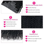 Seamless Curly Clip in Hair Extensions Real Human Hair Brazilian Virgin Human Hair Clip in Extensions 8Pcs Seamless Clip ins for Black Women with 18Clips PU Skin Weft 120g 18inch Natural Black