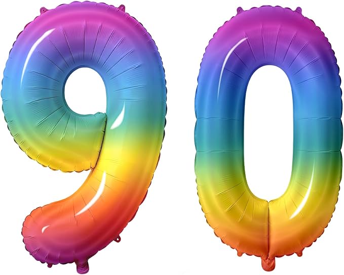 Number 90 Balloons for 90th Birthday Party Decorations, 0-100 Large No.90 by Joycard
