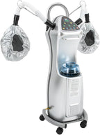 Steamer for Hair Salon,Ozone Micro Mist Hair Steamer, 650W Hair Salon Professional Ozone Hair Steamer Free Standing Color Processor with Dual Caps,Rolling Base for Deep Hair Care Repair, Hair Styling