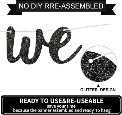 BEISHIDA Glitter Black Good Luck We Will Miss You Banner Party Decor No DIY | - Image 2