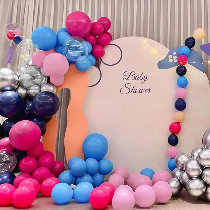 Blue Pink Balloon Garland Arch Kit - Image 7