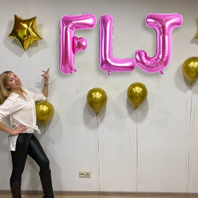 TONIFUL 40 Inch Large Rose Red Letter L Balloons Giant Hot Pink Alphabet Letter - Image 6
