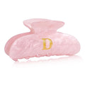 Acrylic Letter Hair Clips for Women - Pink Monogram Hair Claw Alphabet Large Hair Clip, Fashion Glitter Claw Clips Elegant And Durable Hair Accessory, Letter D