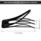 Chinco 24 Pcs Double Grip Hair Clips Metal Snap Clips Women Barrettes for Hair Making, Salon Supplies(Black,2 Inch)