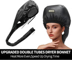 Bonnet Hair Dryer for Curly Hair,Upgraded Double Tubes Even Heat Distribution,Hairstyling Dryer Cap for Women,Diffuser Cap for Curls Hair Portable, Deep Conditioning for All Hairstyles at Home(size M)
