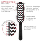 Cricket Static Free Fast Flo Vent Hair Brush - Quick Blow Drying, Easy Styling, and Tangle-Free Detangling for All Hair Types, Long, Short, Thick, Thin, Curly, Straight, and Wavy