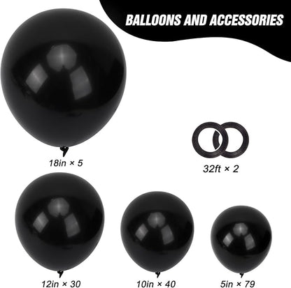 RUBFAC Balloons Black Balloon Arch - Image 2