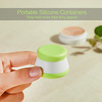 INSFIT Travel Containers for Toiletries, TSA Approved Silicone Cream Jars with Lids, BPA Free Travel Size Toiletries Leakproof Cruise Essentials for Cosmetic Cream Lotion