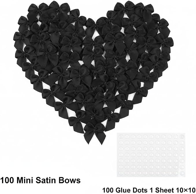100 Mini Satin Ribbon Bows, Small Bows - Image 3