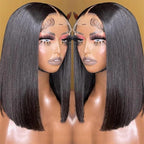 Bob Wig Human Hair Real 100% Human Hair 180% Density Wigs for Black Women 5x1 Bob Lace Closure Wigs Human Hair Natrural Black 12 Inch