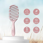 Detangler Hairbrush, Vented Detangling Brush for Straight, Wavy, Curly and Fine Hair, Quick Smoothing for Women and Men, Eco-Friendly & Sustainable Material (Pink)