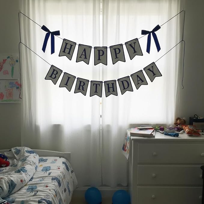 Navy Blue Happy Birthday Banner - Image 6