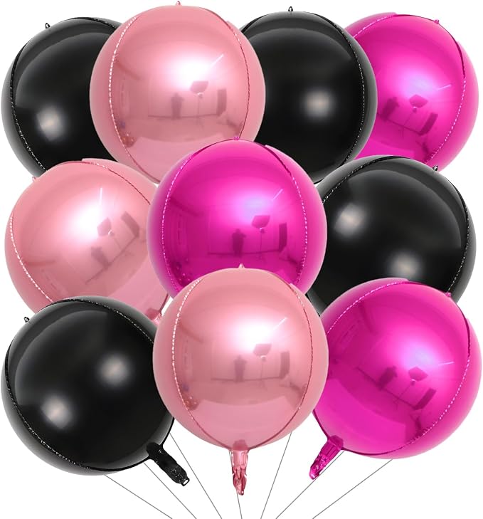 22 Inch Black and Hot Pink Foil Balloons by KALOR