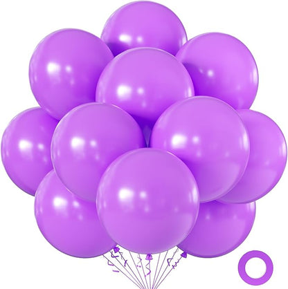 Purple Balloons 18 Inch 24 Pack Matte Helium Latex Round Balloons by KALOR