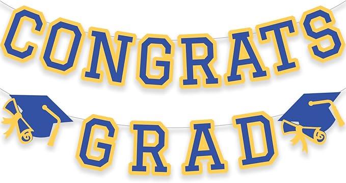 Congrats Grad Banner Graduation Party Banner Decoration Hanging Garland High by Unknown