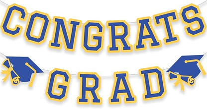 Congrats Grad Banner Graduation Party Banner Decoration Hanging Garland High by Unknown