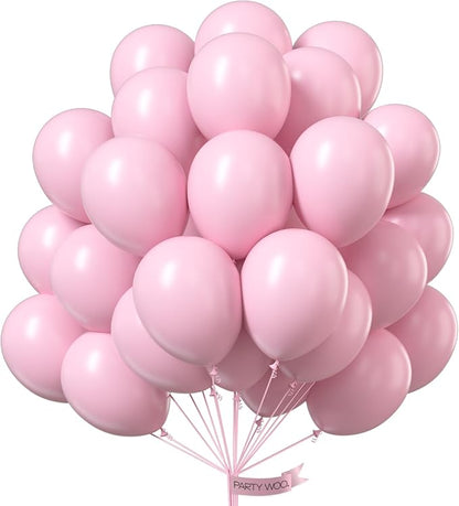 PartyWoo Light Pink Balloons 100 pcs 10 Inch Pastel Baby Pale Pink Latex Helium by PartyWoo