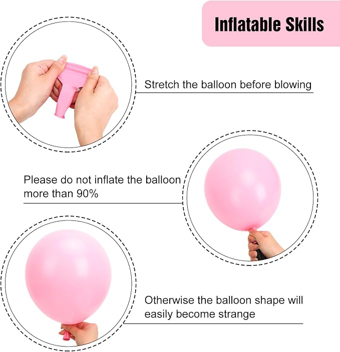 RUBFAC Pastel Pink Balloons Different Sizes Light Pink Balloon Arch 154pcs | - Image 3