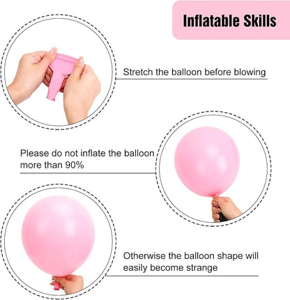 RUBFAC Pastel Pink Balloons Different Sizes Light Pink Balloon Arch 154pcs | - Image 3